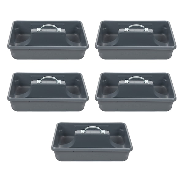 American Built Pro Pro-Grade Tool Tote, Polyethylene, Gray, 18 in W x 12-3/4 in D x 4-1/2 in H, 5 PK T1025 P5 - main